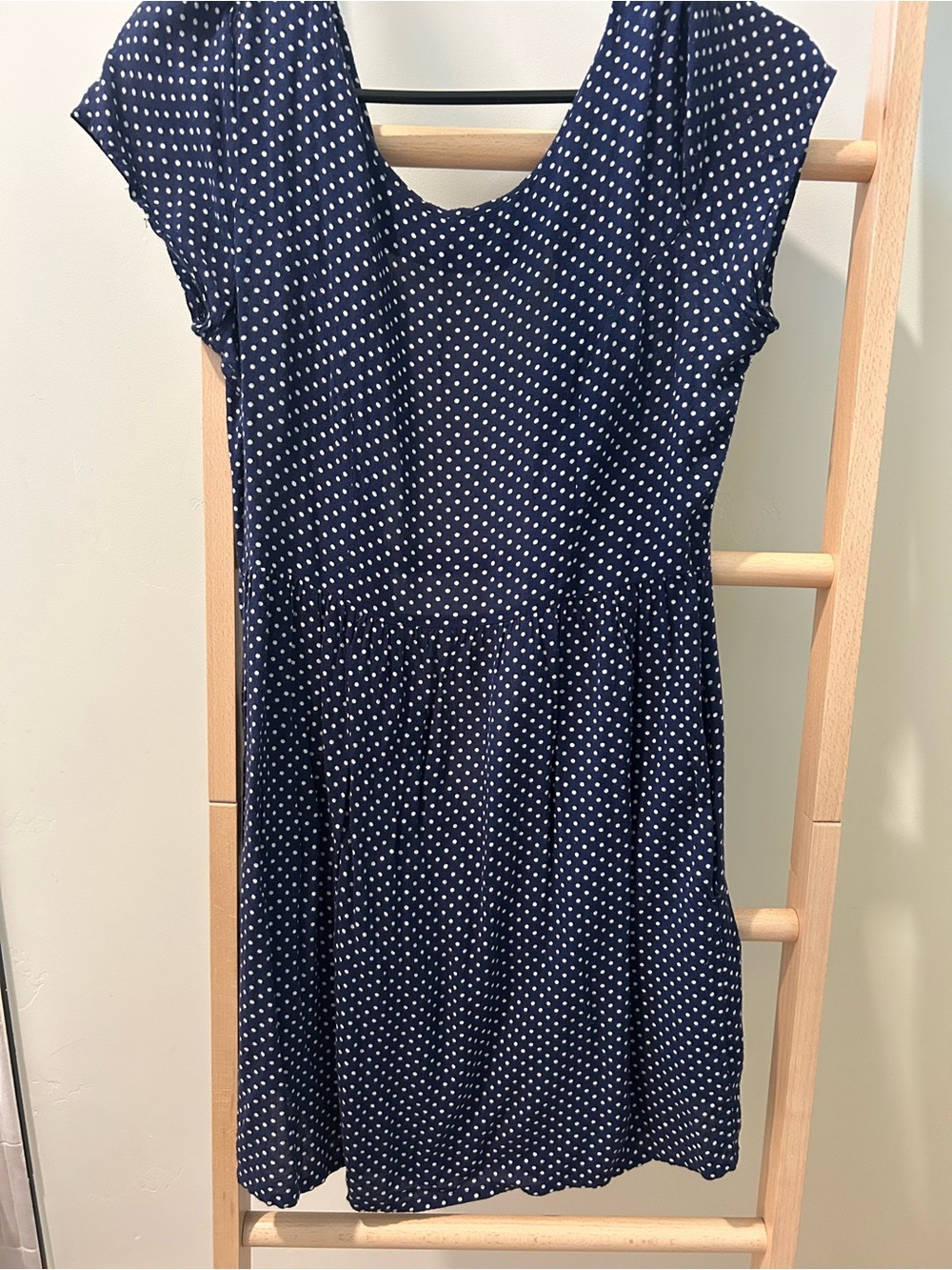 Delia’s Juniors/ women’s Navy Polka Dot Cap Sleeve Dress